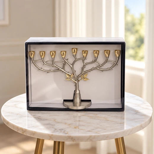 Tree Design Metal Menorah