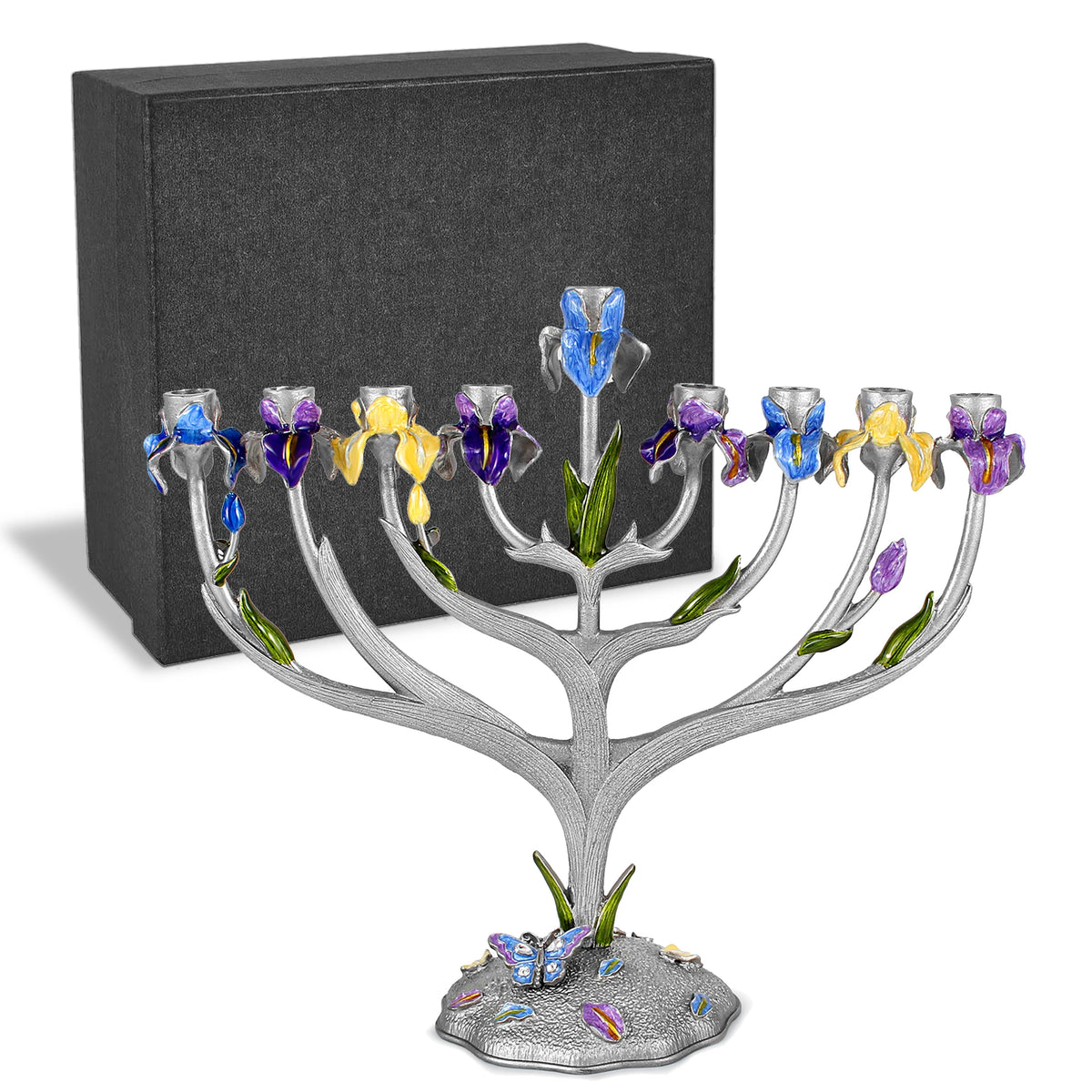 Elegant Iris Flower Menorah