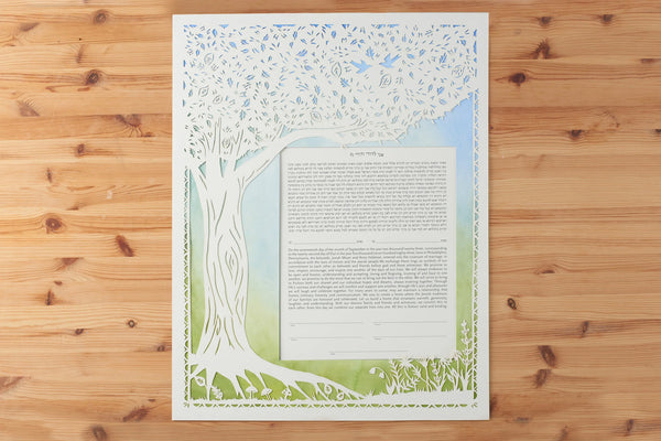 Tree of Life Papercut Ketubah by Annie Howe