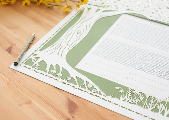 Tree of Life Papercut Ketubah by Annie Howe
