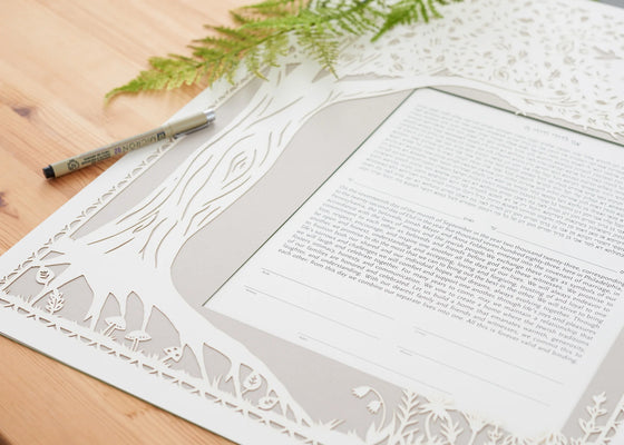 Tree of Life Papercut Ketubah by Annie Howe