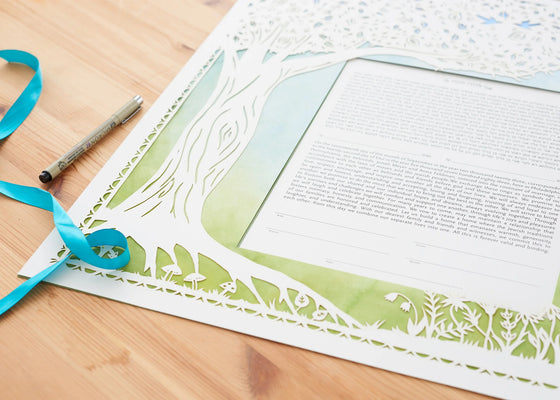 Tree of Life Papercut Ketubah by Annie Howe