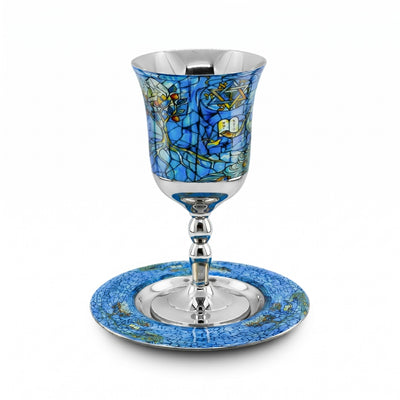 Light Blue Vitraj Kiddush Cup