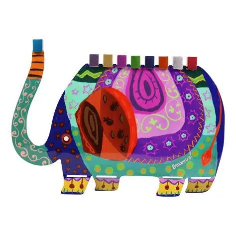 Painted Elephant Menorah