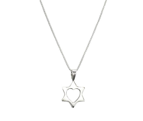 Small Star of David w/Cut-out Heart Necklace
