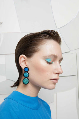 Large Rainbow Earrings - Cool Colors