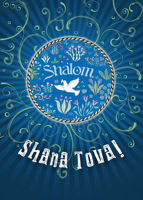 New Year Blue Shalom Card by Mickie Caspi