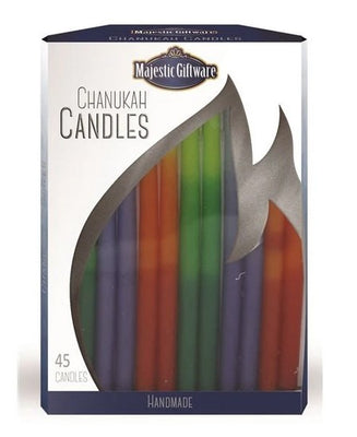 Multicolored Hanukkah Candles