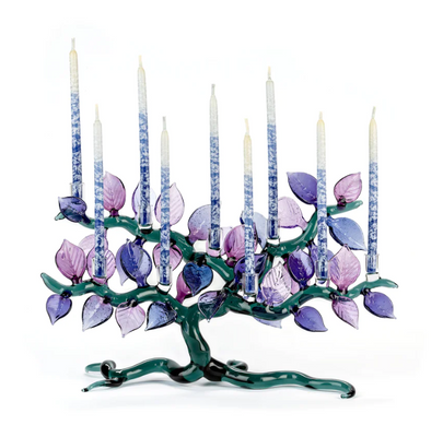 Wide Tree of Life Menorah Teal