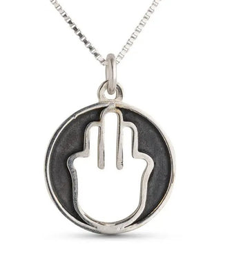 Circle of Life Pendant with Cut Out Hamsa