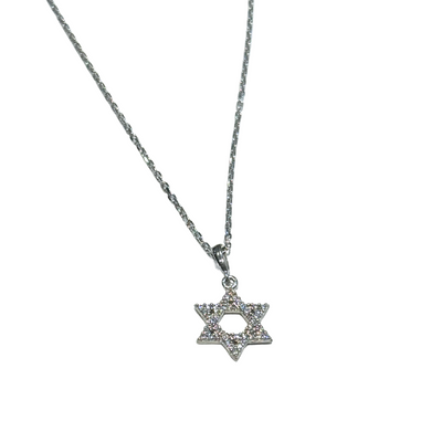 Silver & Stones Star of David Necklace