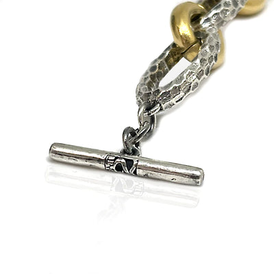 Silver 2-Tone Chain Bracelet