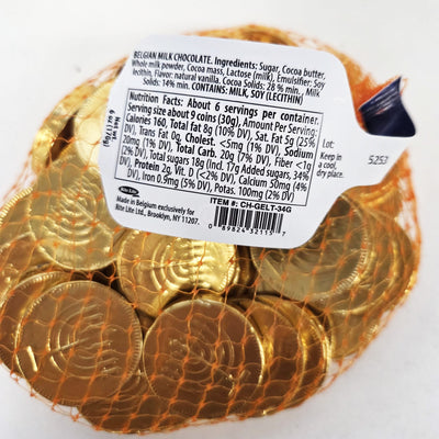 Belgian Chanukah Gelt 170g of Milk Chocolate Coins