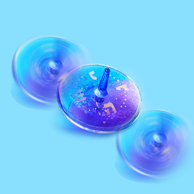 "Lava" Dreidel, Blue & Purple, Gold Glitter