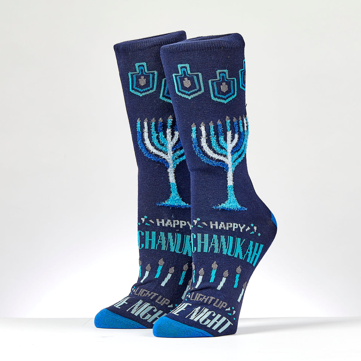 Adult Fuzzy Menorah Socks