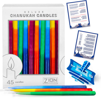 Tri-Color Hanukkah Candles