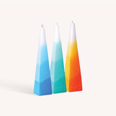 Pyramid Shape Havdalah Candle - 10" - Assorted Colors