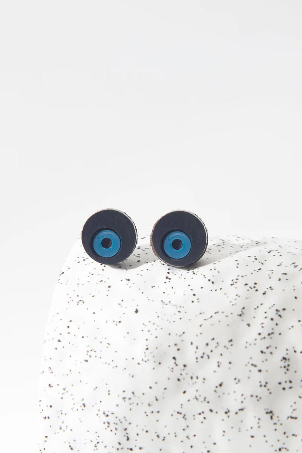 Abstraction Earrings - Black & Blue - The Weitzman Museum Store - EE101BKBU-JE