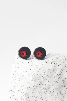 Abstraction Earrings - Black & Red - The Weitzman Museum Store - EE101BKRD-JE