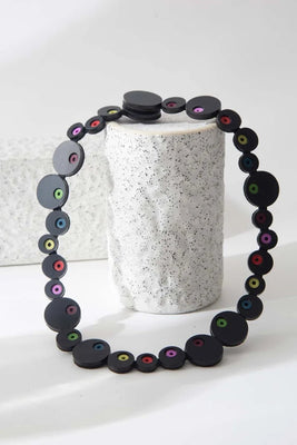 Abstraction Necklace - Black & Rainbow - The Weitzman Museum Store - EE100BKRB-JN