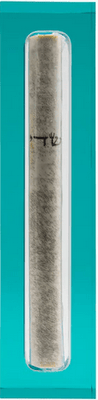 Acrylic Turquoise Mezuzah - The Weitzman Museum Store - 7 - 847384017940