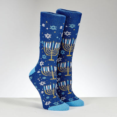 Adult Menorah Slipper Socks - The Weitzman Museum Store - TYN - SOCK - AZ9