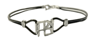 Ahava (LOVE) Sterling or Gold and Red or Black Leather Bracelet - The Weitzman Museum Store - 529553