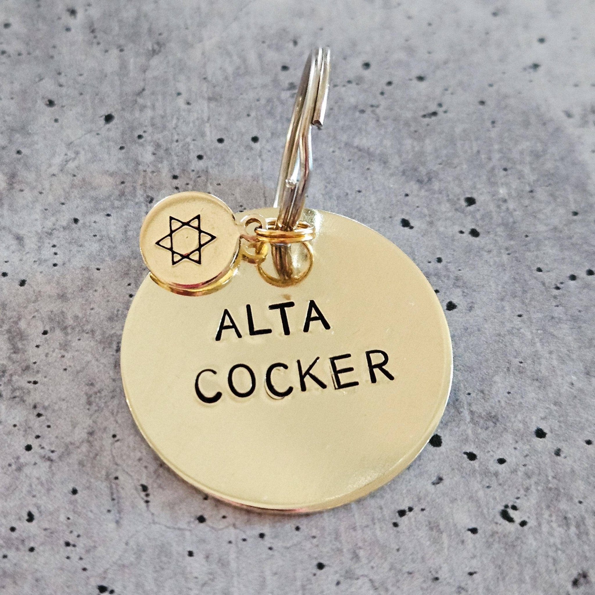 Alta Cocker Hand Stamped Brass Keychain — The Weitzman Museum Store