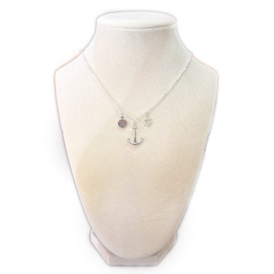 Anchor with Compass Rose & Star of David Necklace - The Weitzman Museum Store - N485N