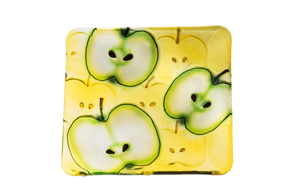 Apples Glass Square Plate - The Weitzman Museum Store - 827-B
