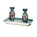 Armenian Teal Flowers Candlesticks + Tray - The Weitzman Museum Store - AR301T