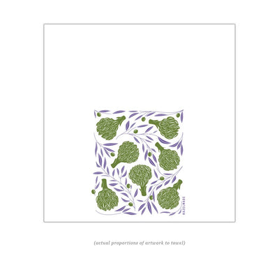 Artichokes + Olives Tea Towel - The Weitzman Museum Store - KT408