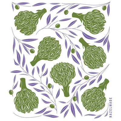 Artichokes + Olives Tea Towel - The Weitzman Museum Store - KT408