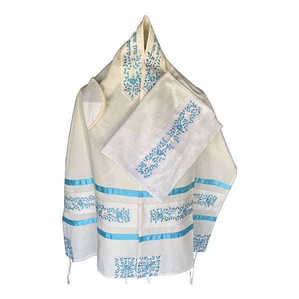 Baby Blue Rose Tallit - The Weitzman Museum Store - ADE-104Baby