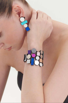 Bauhaus Bracelet - Silver & Rainbow - The Weitzman Museum Store - BH12SLRB01-JB