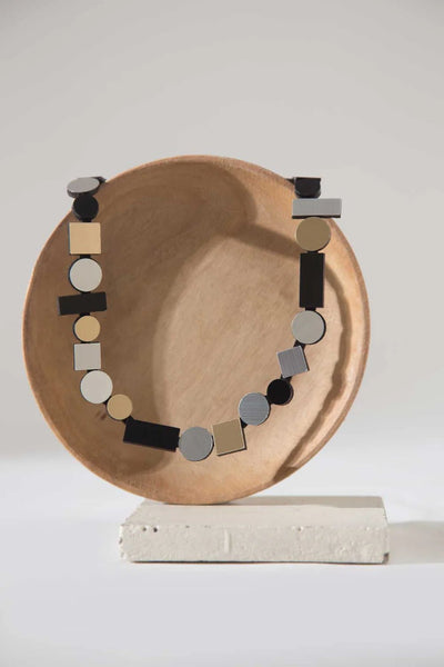 Bauhaus Necklace Silver + Black + Gold - The Weitzman Museum Store - BH09SBG - JN