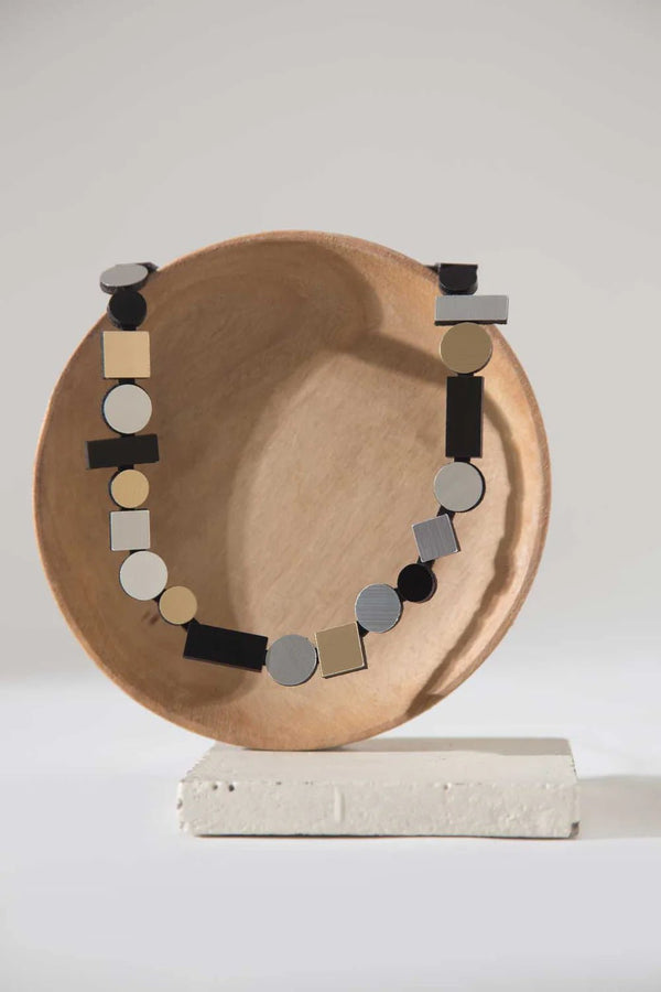 Bauhaus Necklace Silver + Black + Gold - The Weitzman Museum Store - BH09SBG - JN