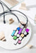 Bauhaus Pendant Necklace - Silver & Rainbow - The Weitzman Museum Store - BH28SLRB-JN