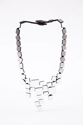 Bauhaus V Necklace Squares - Silver - The Weitzman Museum Store - bh18sl-jn