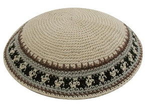 Beige Knit Kippah - The Weitzman Museum Store - ZK-20117