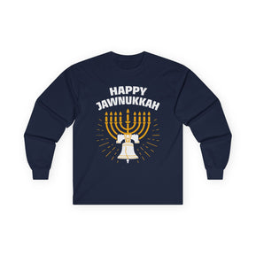 Bell Happy Jawnukkah! Cotton Long Sleeve Tee - A Weitzman Exclusive! - The Weitzman Museum Store - 44190085327825504400