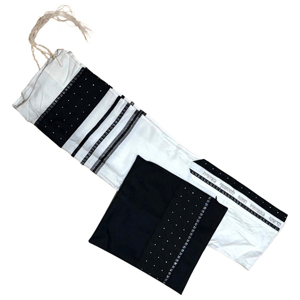 Black and Silver Tallit 18x72 - The Weitzman Museum Store - T-5021A
