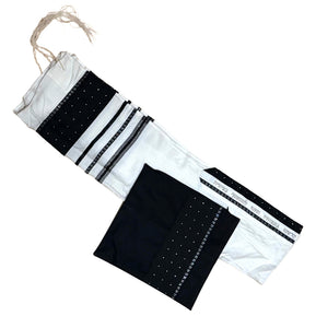 Black and Silver Tallit 18x72 - The Weitzman Museum Store - T-5021A