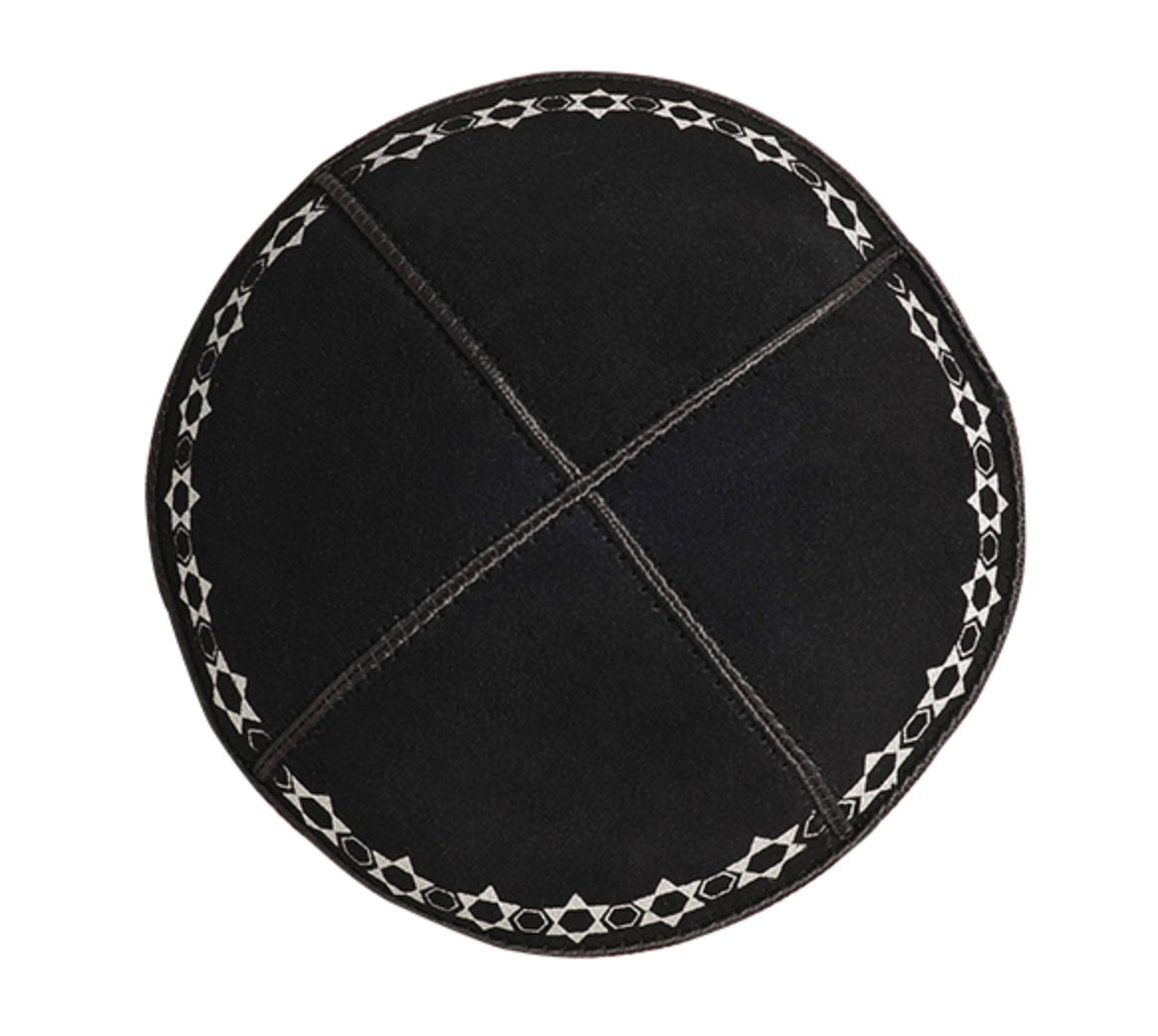 Black Ultra Suede W/Stars Kippah - The Weitzman Museum Store - yz - 5