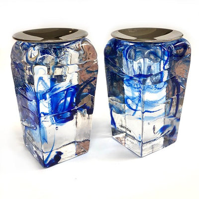 Blown Glass Tower Candle Holders in Three Color Options - The Weitzman Museum Store - 7-847384013279