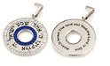Blue Crystal Stone "Hear,o Israel.." Necklace - The Weitzman Museum Store - YASOR115BC