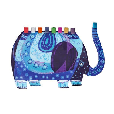 Blue Elephant Menorah - The Weitzman Museum Store - EMHAO1