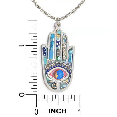 Blue Hamsa Seeka Necklace - The Weitzman Museum Store - 1432412BL