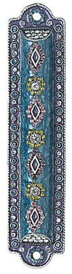 Blue Jeweled Mezuzah - The Weitzman Museum Store - 055