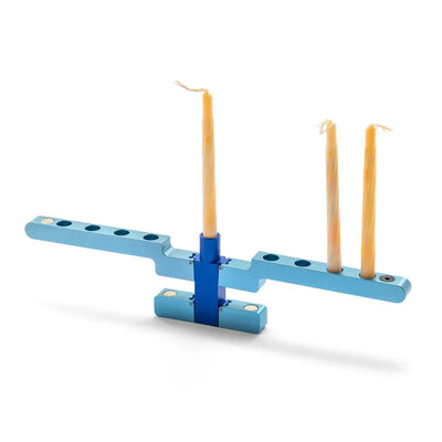 Blue or Champagne Folding Travel Menorah - The Weitzman Museum Store - 439472